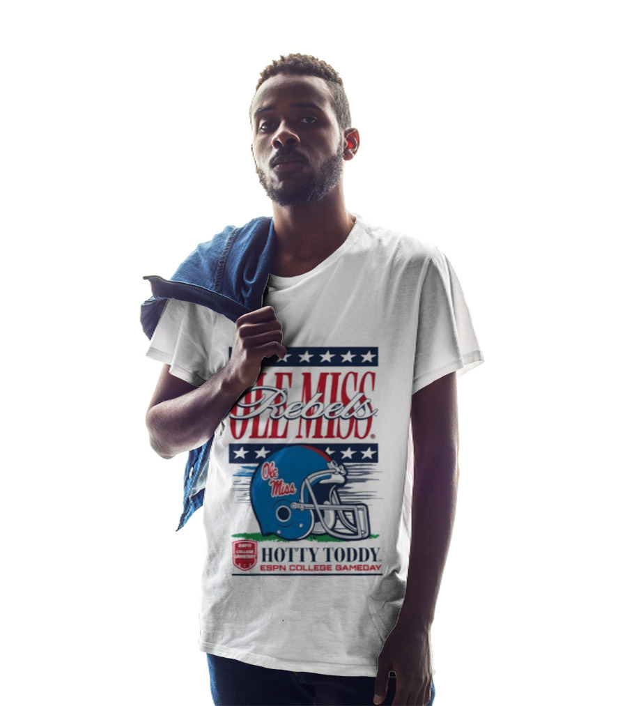 Ole Miss Rebels Helmet Hotty Toddy ESPN College Gameday T-Shirt