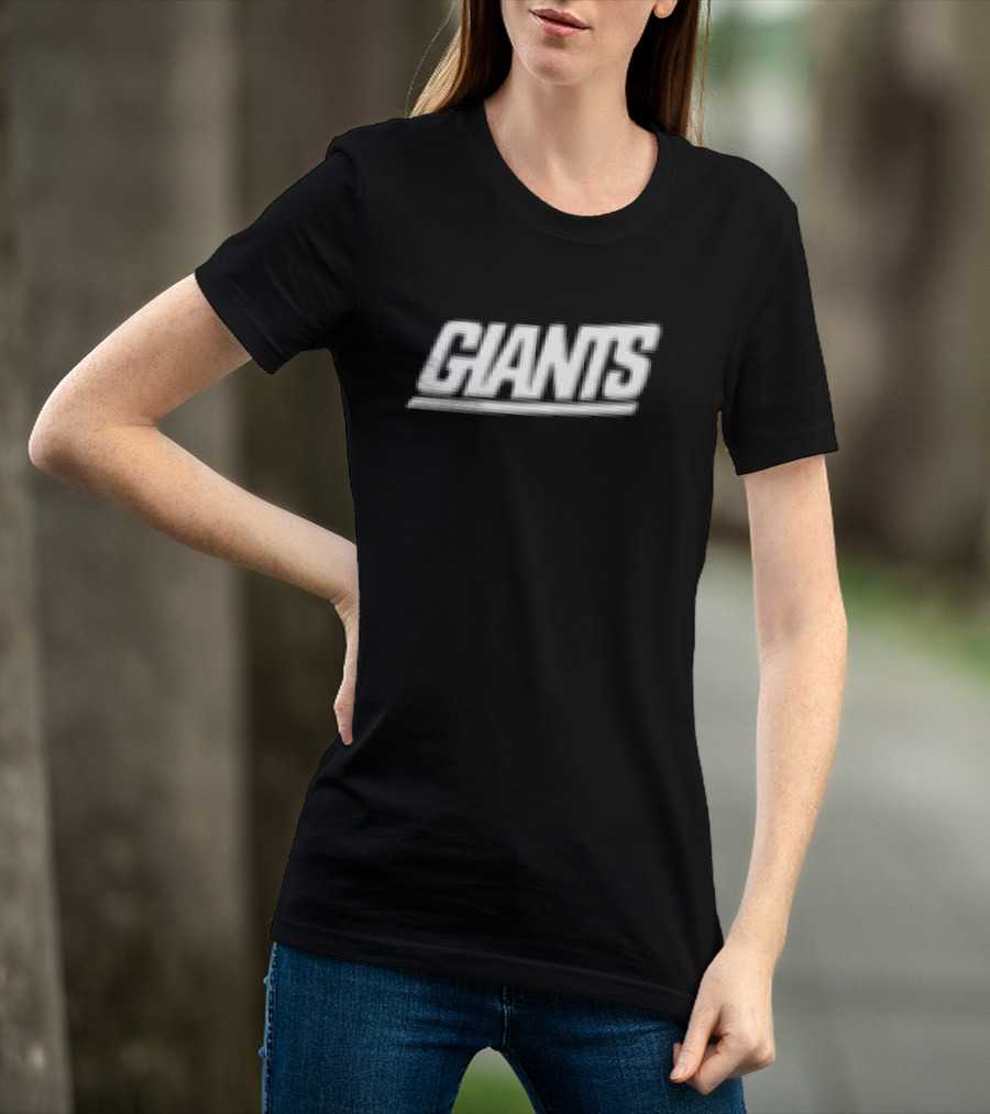 Giants Text Bold White Font Left Chest Placement T-Shirt