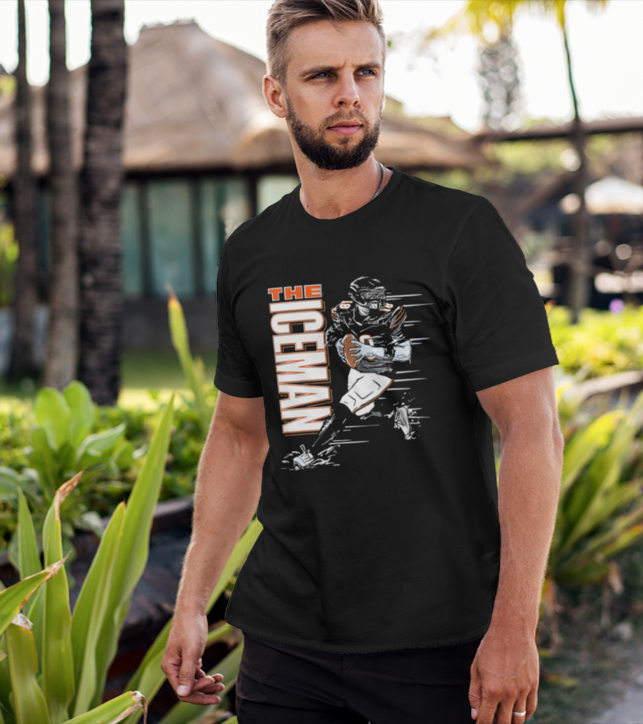 Chicago Bears The Iceman Football Player Running Holding Ball T-Shirt