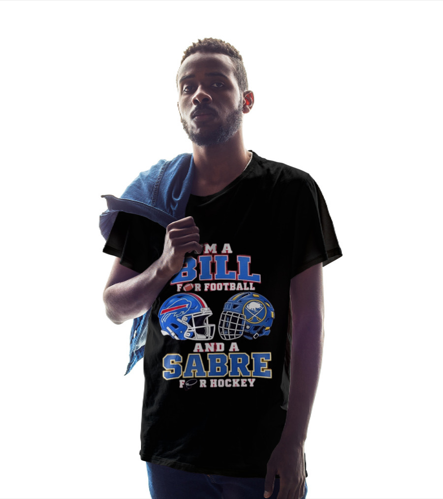 Buffalo Bill Football And Sabre Hockey Fan Helmets T-Shirt