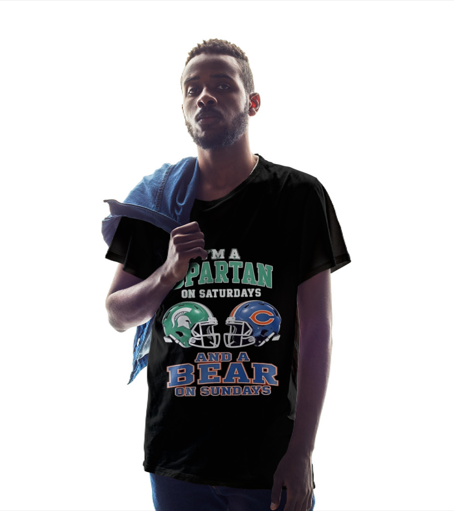 I'm A Spartan On Saturdays Bear Helmet Sundays T-Shirt