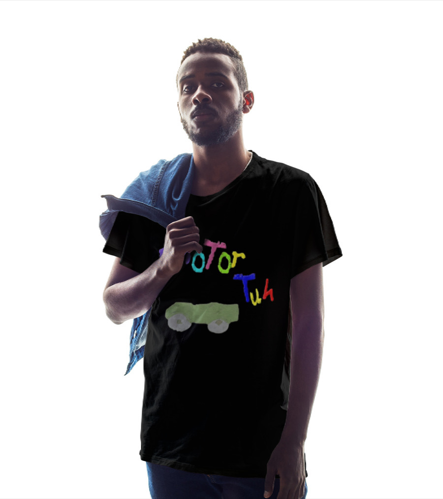 Motor Tuh Colorful Green Truck Drawing T-Shirt