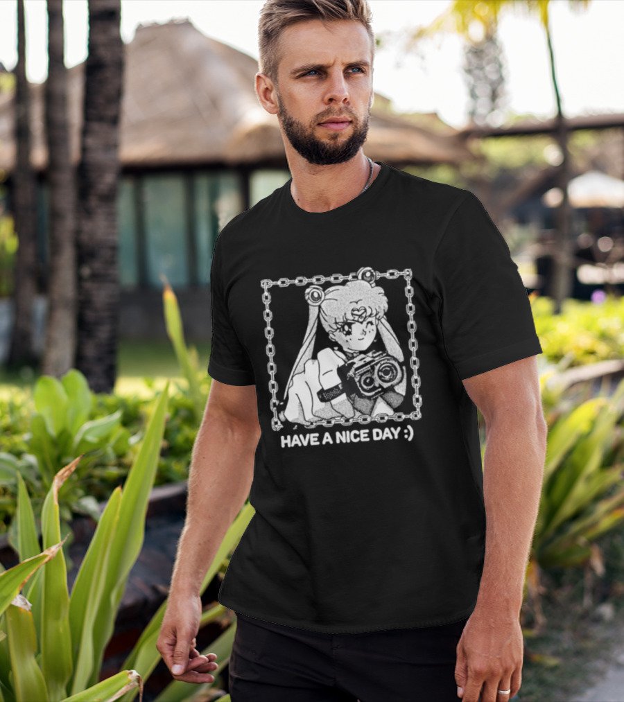 Sailor Moon Have A Nice Day Chain Frame Camera T-Shirt
