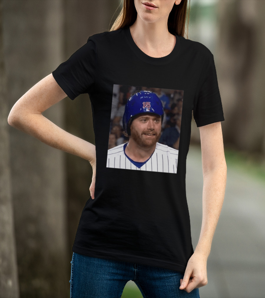 Taylor Davis Cubs Number 15 Helmet Stare T-Shirt