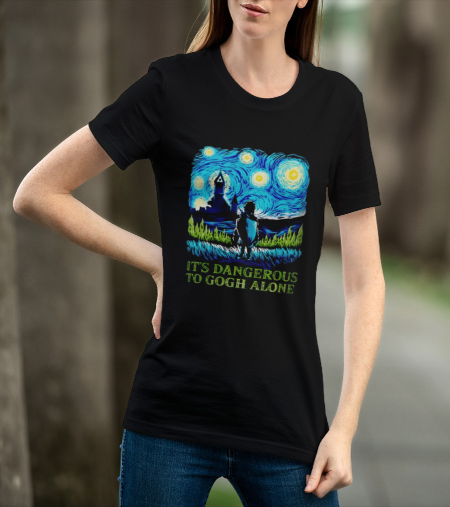 The Legend Of Zelda It's Dangerous To Gogh Alone Starry Night Link Standing T-Shirt