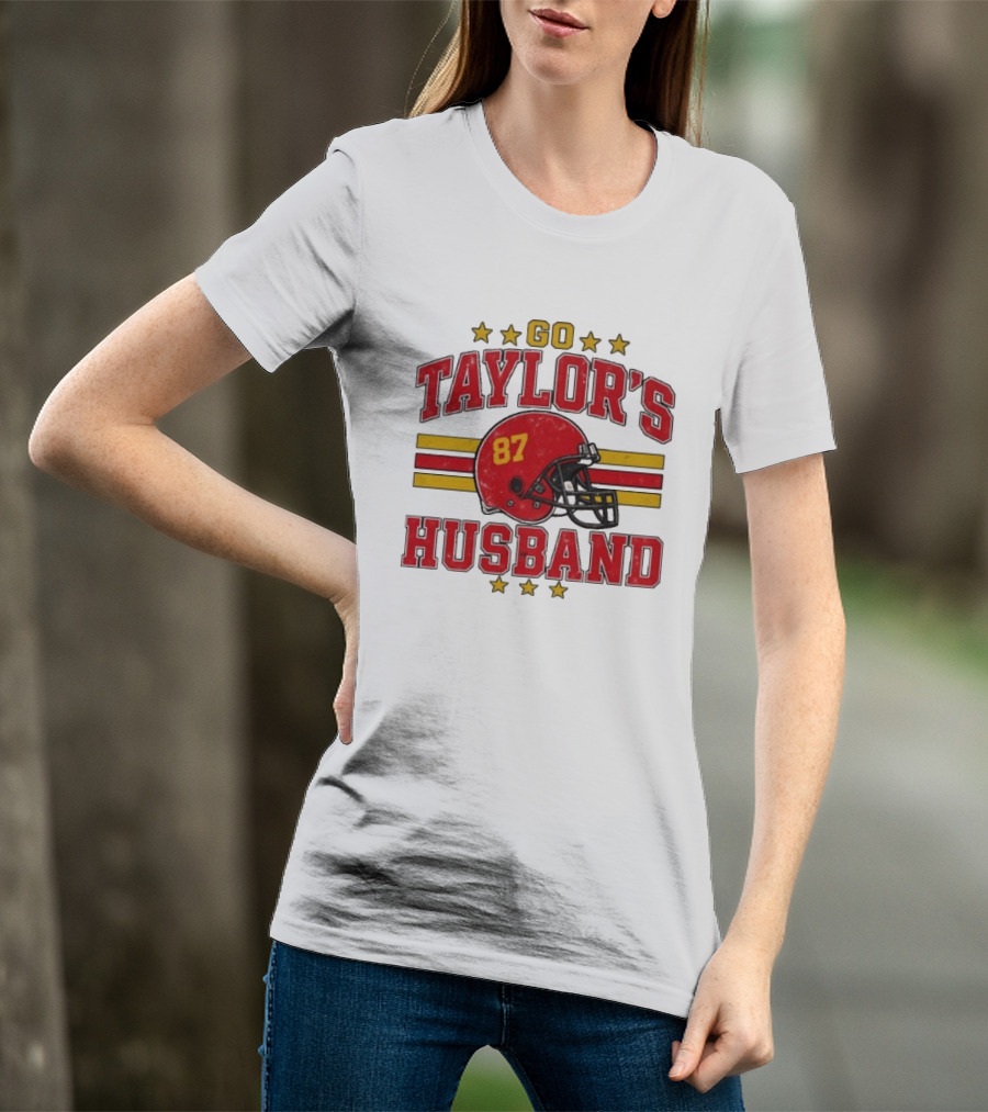 Go Taylor's Husband Football Helmet 87 Stars T-Shirt