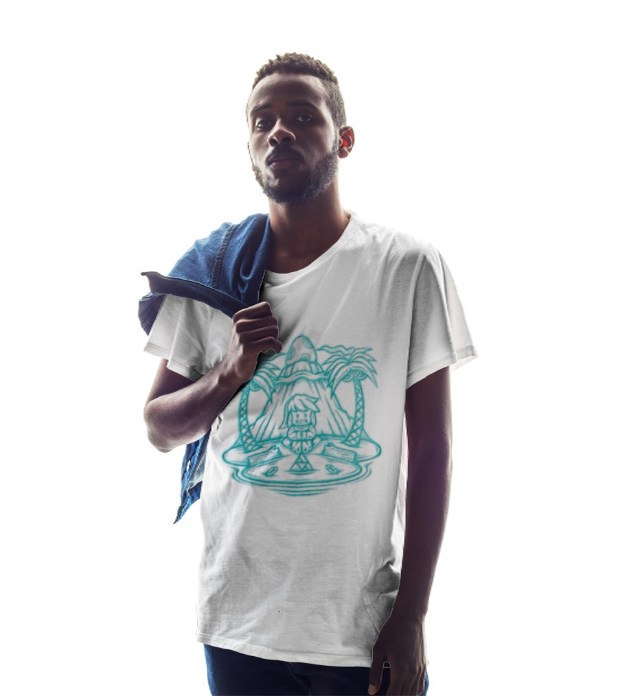 Stranded In A Dream Island Palms Tropical Scene T-Shirt