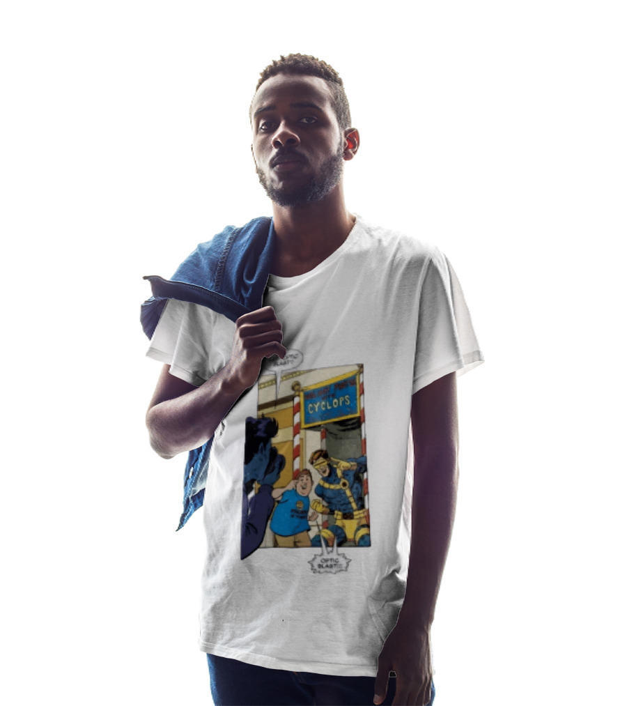 Cyclops Optic Blast Pose Comic Panel Marvel X Men Humor T-Shirt