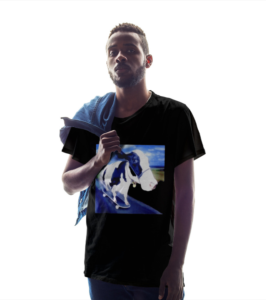 Cow Skateboarding Adventure On Open Road T-Shirt