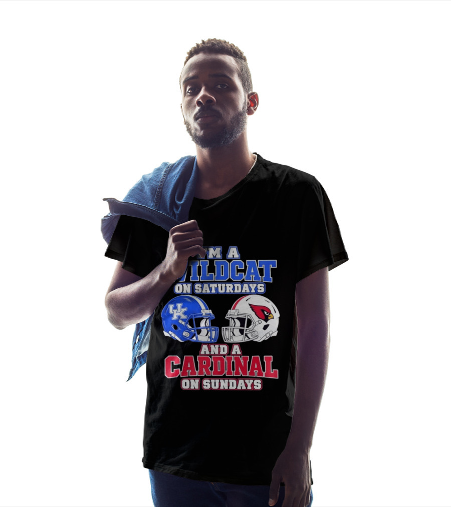 I'm A Wildcat On Saturdays And A Cardinal On Sundays UK And Arizona Football Helmets T-Shirt