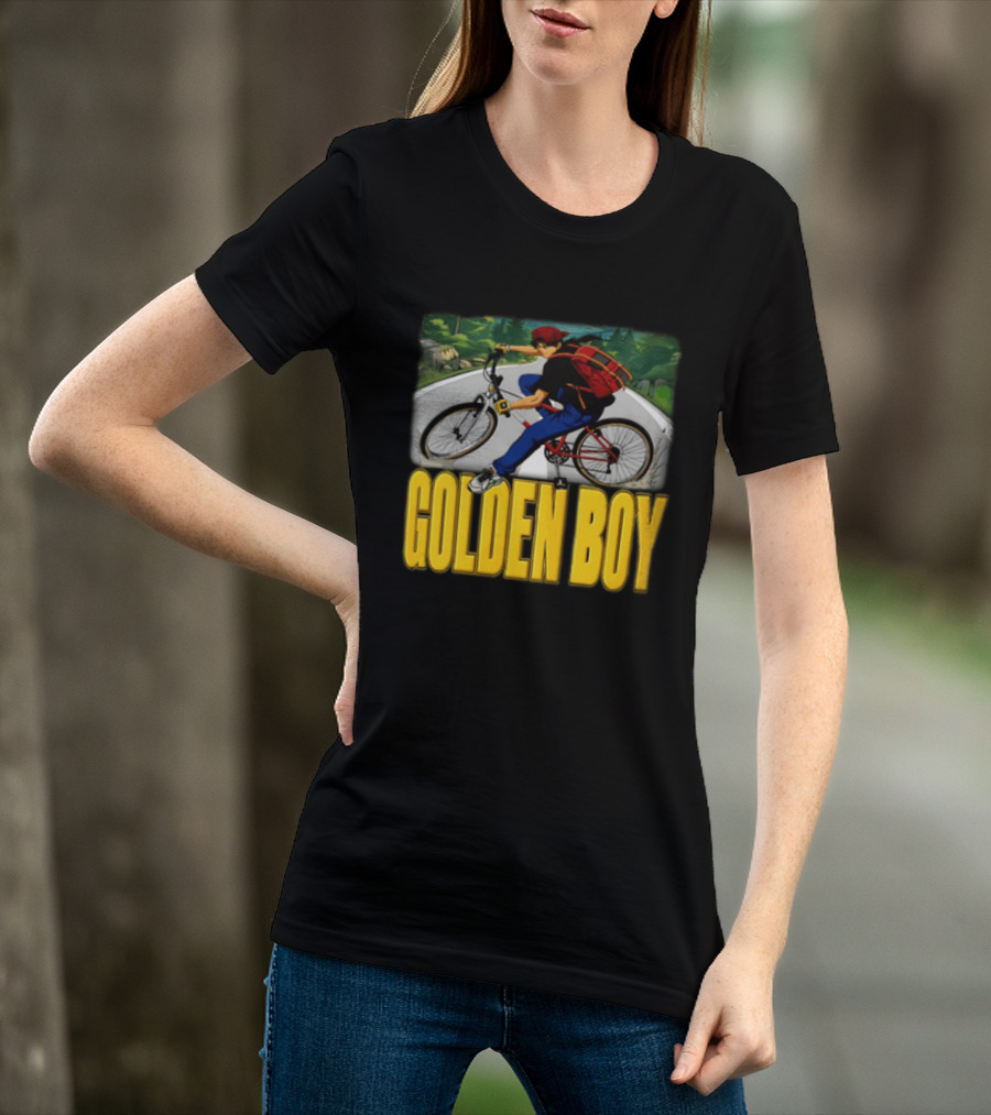 Golden Boy Kintaro Oe 1995 2025 Anime Boy Riding Bicycle Backpack T-Shirt
