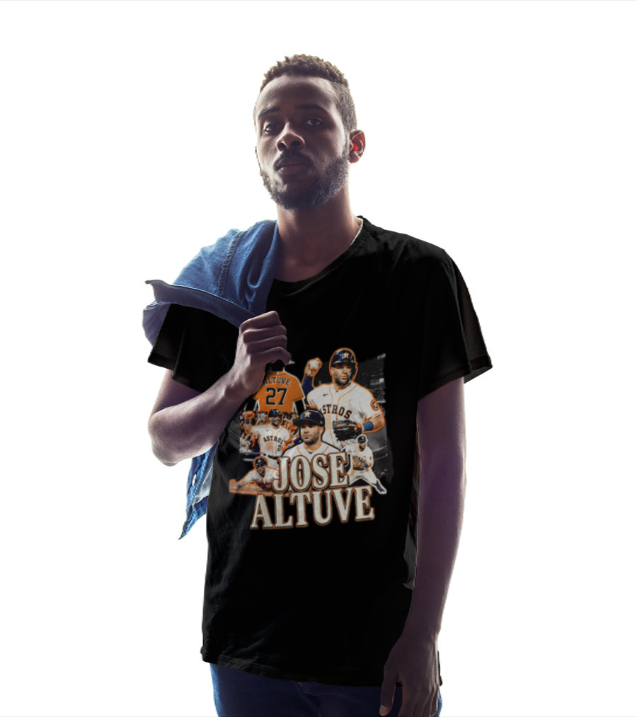 Houston Astros Jose Altuve 27 Collage Baseball Player T-Shirt