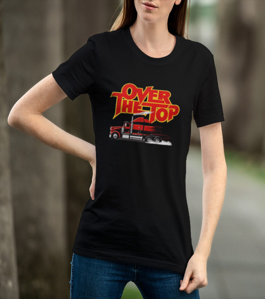 Over The Top Red Black Semi Truck Speeding T-Shirt