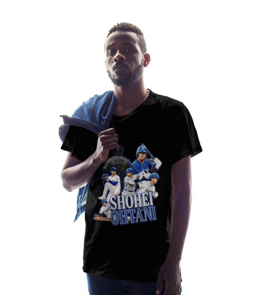 Los Angeles Dodgers Shohei Ohtani Baseball Player Collage T-Shirt