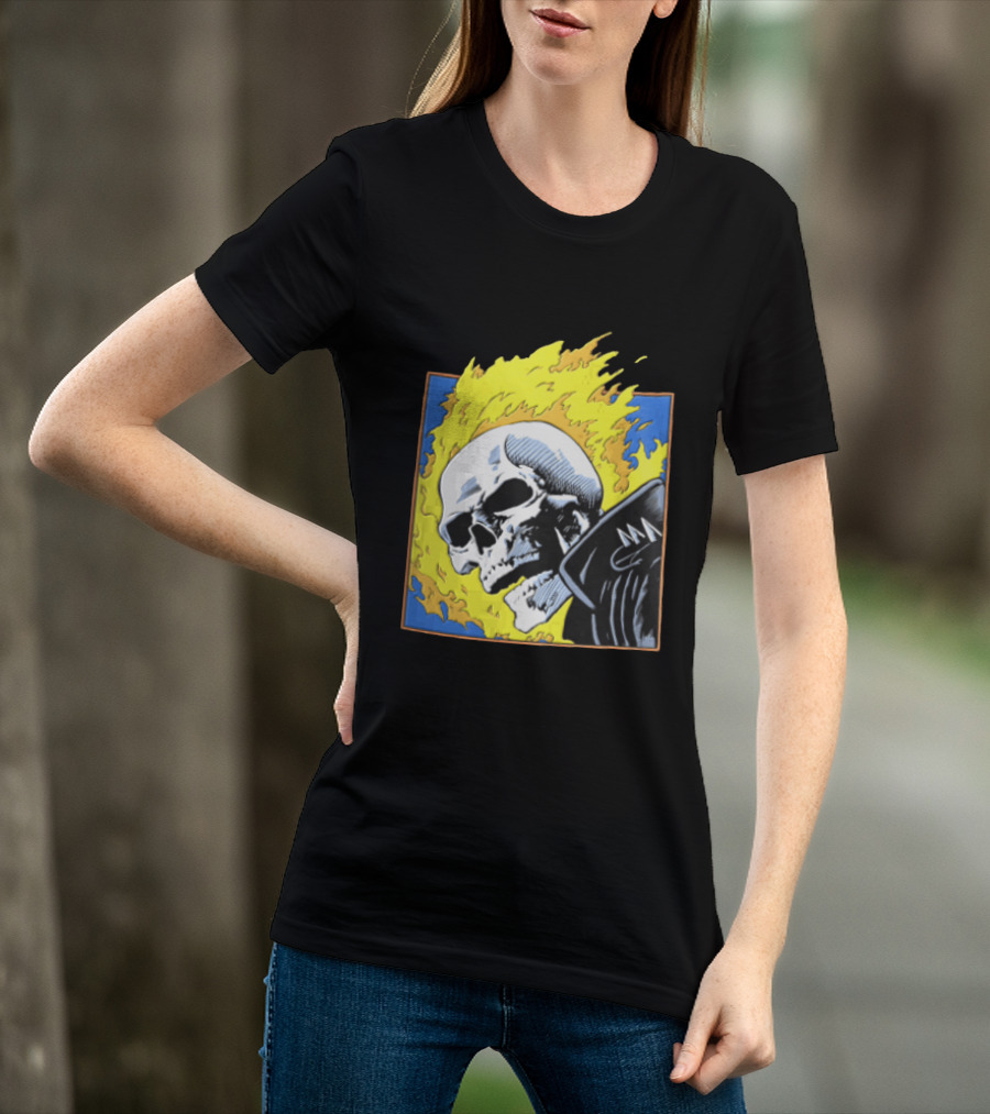 Marvel Ghost Rider Flaming Skull 1976 Comic Cover T-Shirt