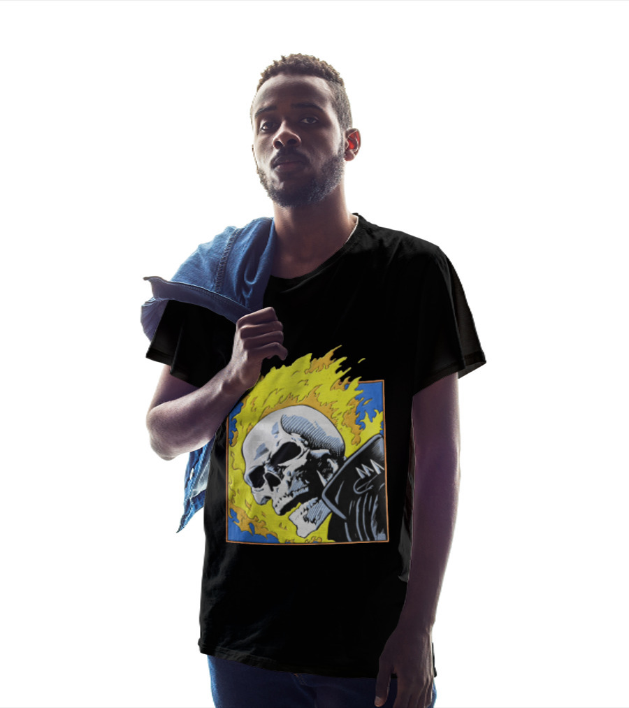 Marvel Ghost Rider Flaming Skull 1976 Comic Cover T-Shirt