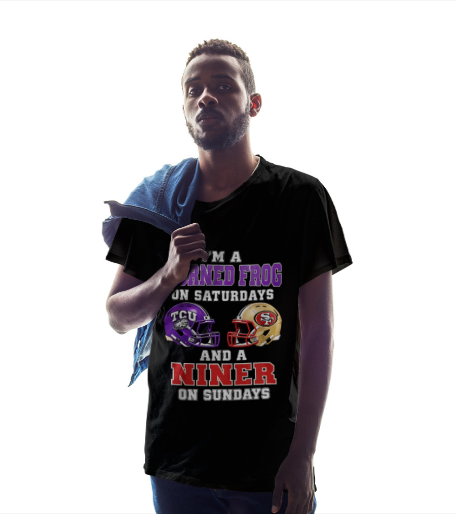 Horned Frog On Saturdays Niner On Sundays TCU Vs 49ers Helmets T-Shirt