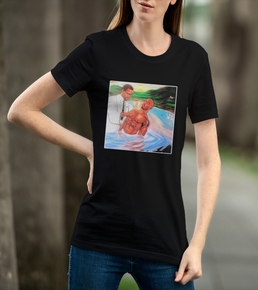Tupac Shakur Baptism Imagery With Spiritual Symbolism T-Shirt