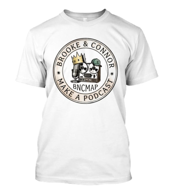 Brooke Connor BNCMAP Make A Podcast Mic And Crown Circular T-Shirt