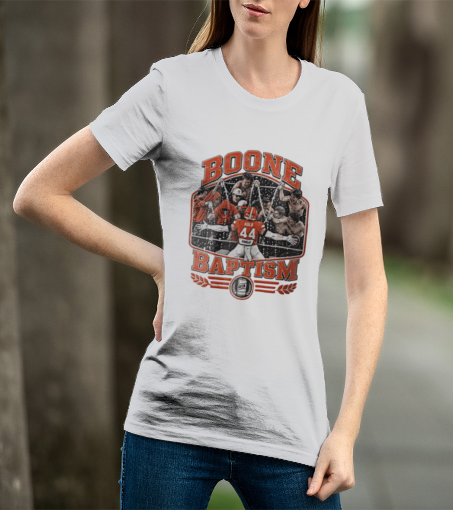 Boone Baptism Kolb Douglas Football Players Spraying Beer Celebration T-Shirt
