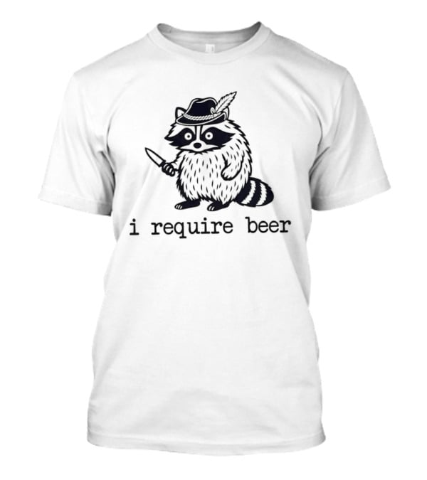 Raccoon With A Knife I Require Beer Animal Hat T-Shirt