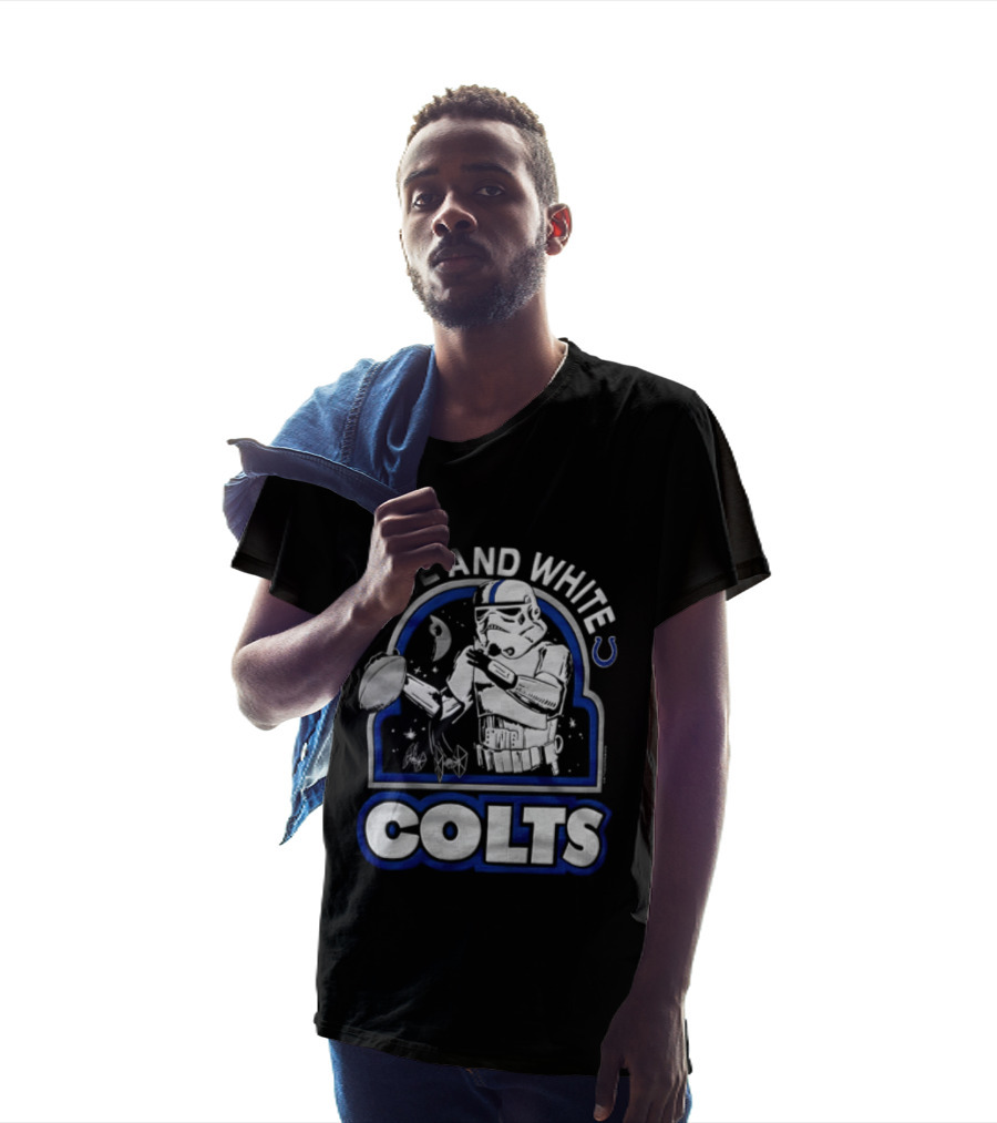 Blue And White Colts Stormtrooper Throwing Football Space T-Shirt