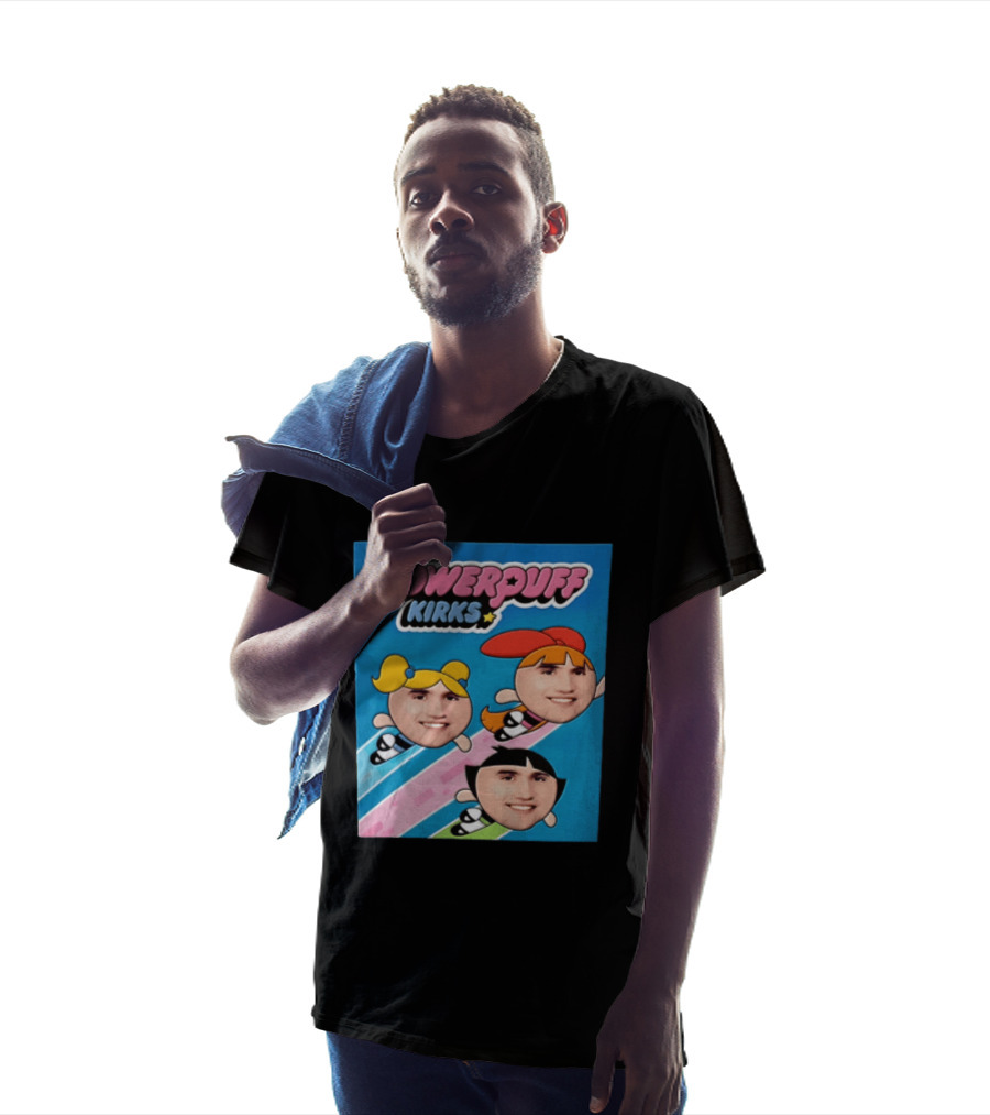 The Powerpuff Kirks Cartoon Characters Flying Faces T-Shirt