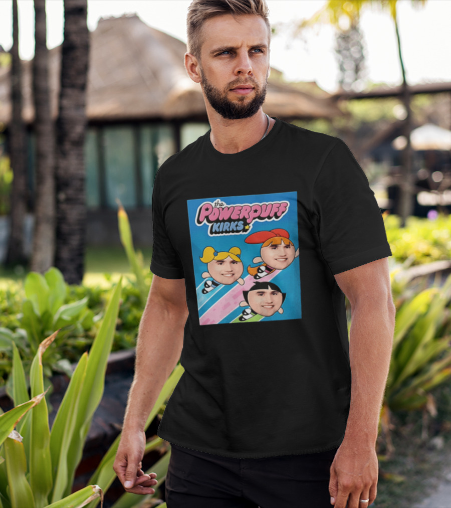 The Powerpuff Kirks Cartoon Characters Flying Faces T-Shirt