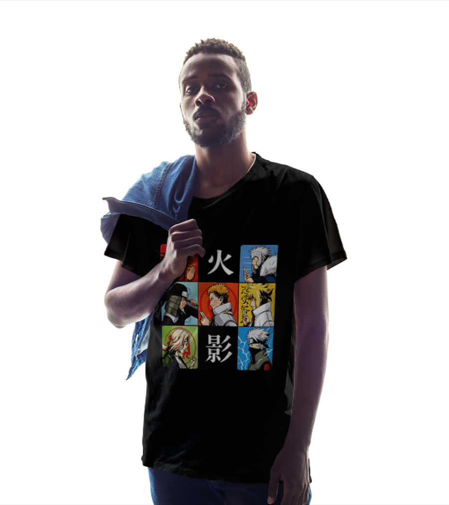 Naruto Leaf Village Hokage Characters Japanese T-Shirt