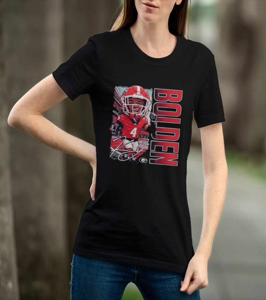Georgia Bulldogs Football KJ Bolden No 4 Bobble Head Caricature T-Shirt