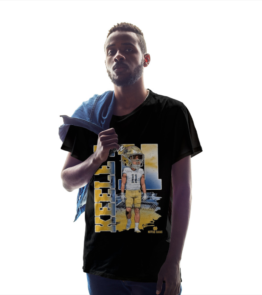 Notre Dame Fighting Irish Keon Keeley No 11 NCAA Football Caricature T-Shirt