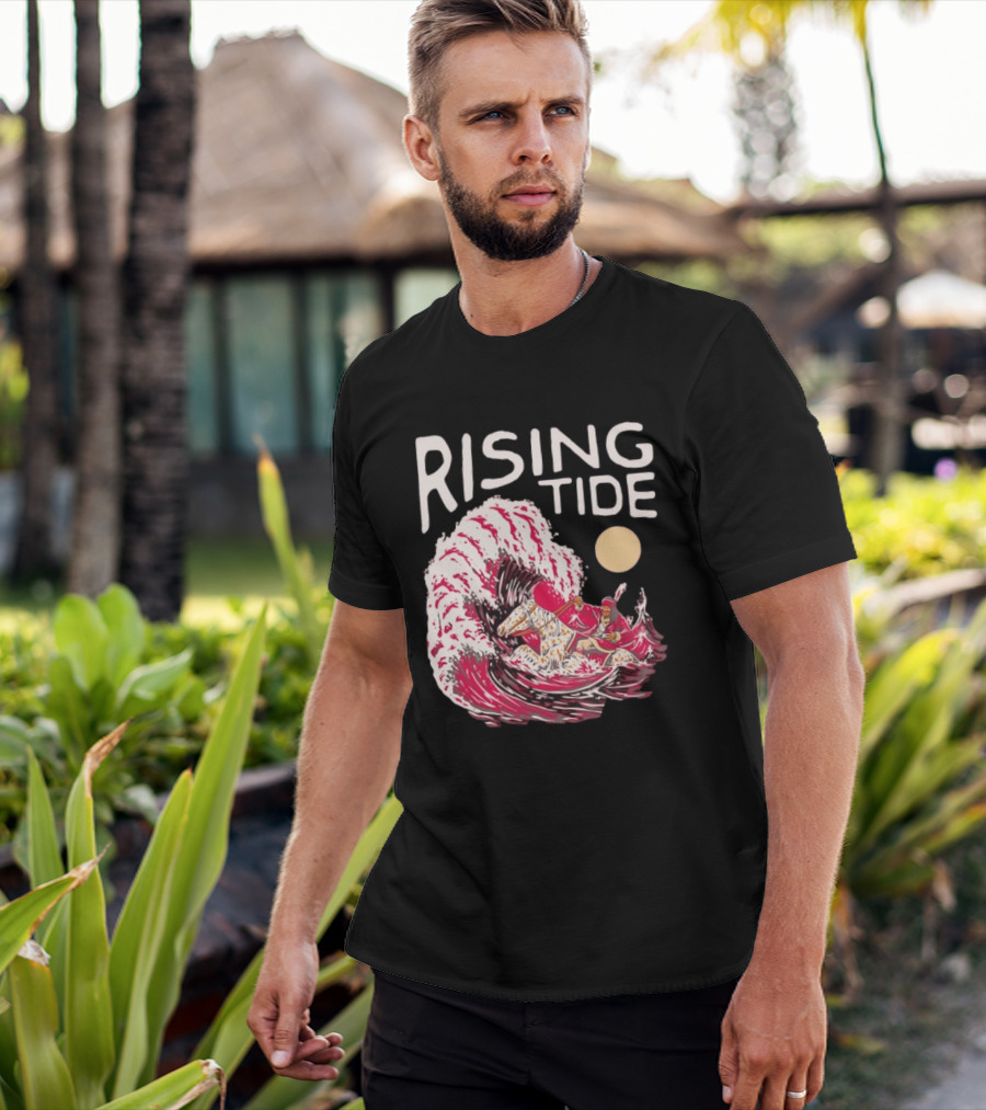 Rising Tide The Great Wave Off Kanagawa Samurai Rider T-Shirt