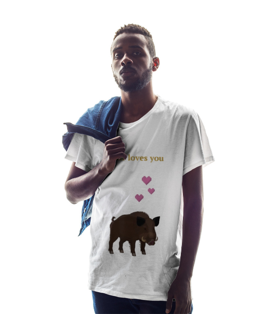 Boar Loves You With Pink Hearts T-Shirt