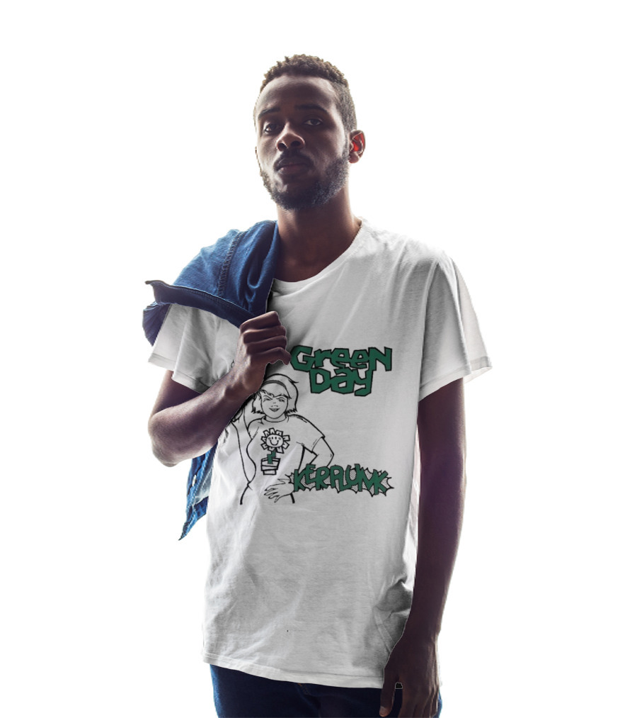 Green Day Kerplunk Vintage Character Holding Flower Pot T-Shirt