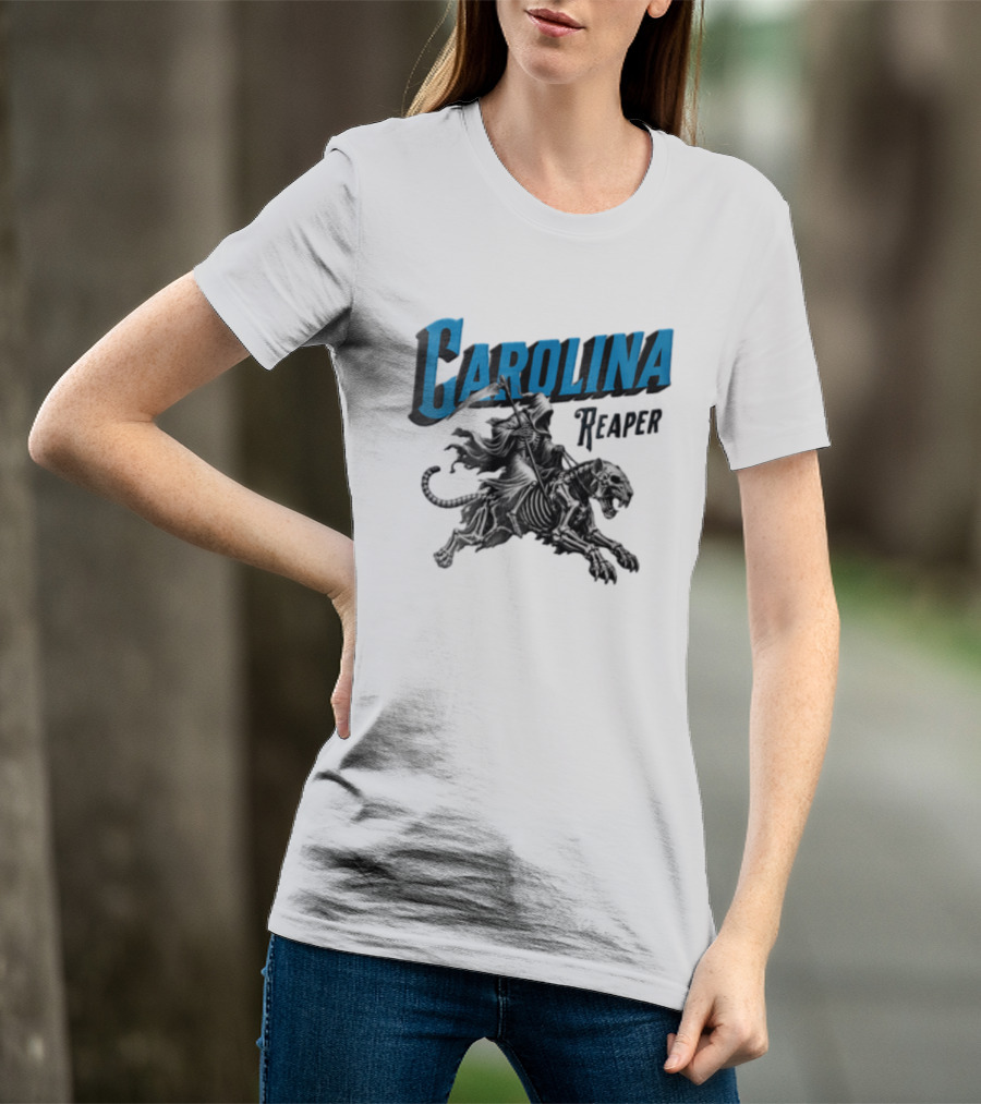 Carolina Reaper Grim Reaper Riding Skeleton Panther T-Shirt