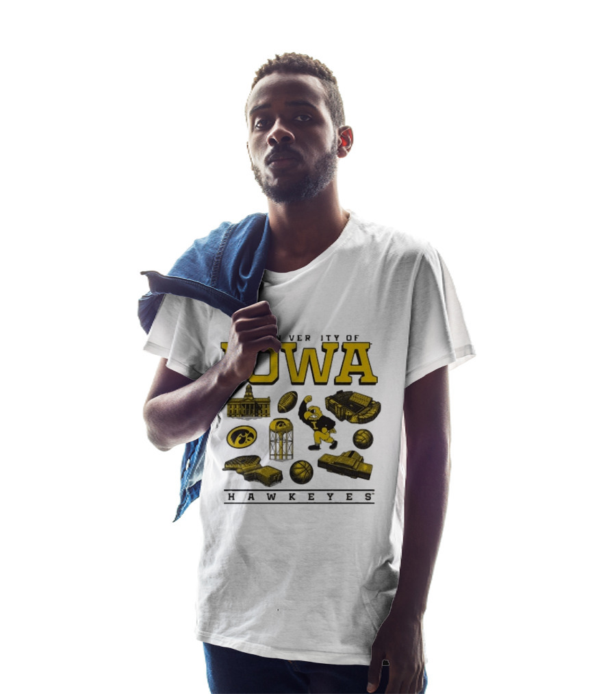The University Of Iowa Hawkeyes Football Iconography Island T-Shirt