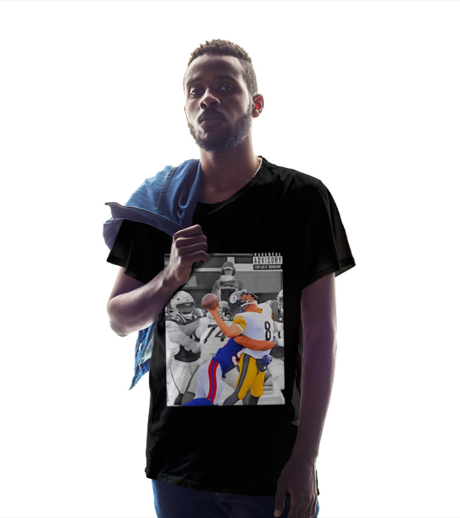 Pittsburgh Steelers Quarterback Sacked By Rival Team With Parental Advisory T-Shirt
