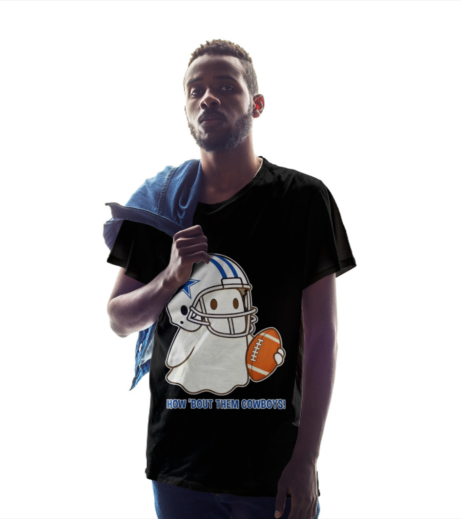 Dallas Cowboys How 'Bout Them Cowboys Halloween Ghost Football Star Helmet Football T-Shirt