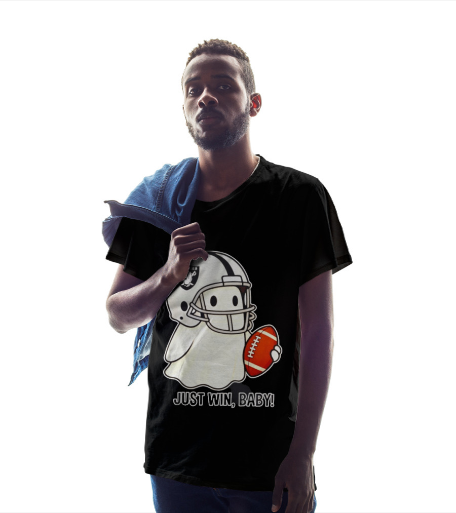 Las Vegas Raiders Just Win Baby Ghost Football Halloween 2026 T-Shirt