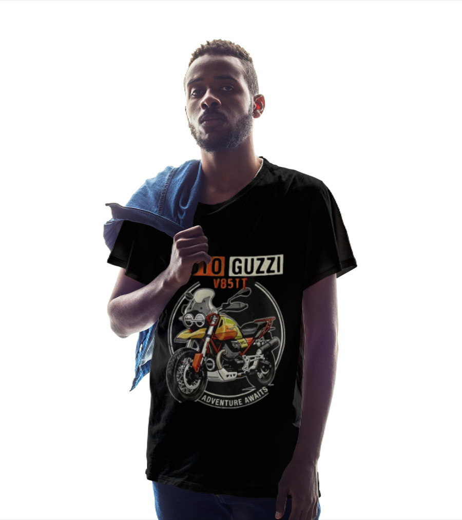 Moto Guzzi V85TT Adventure Awaits Motorcycle T-Shirt