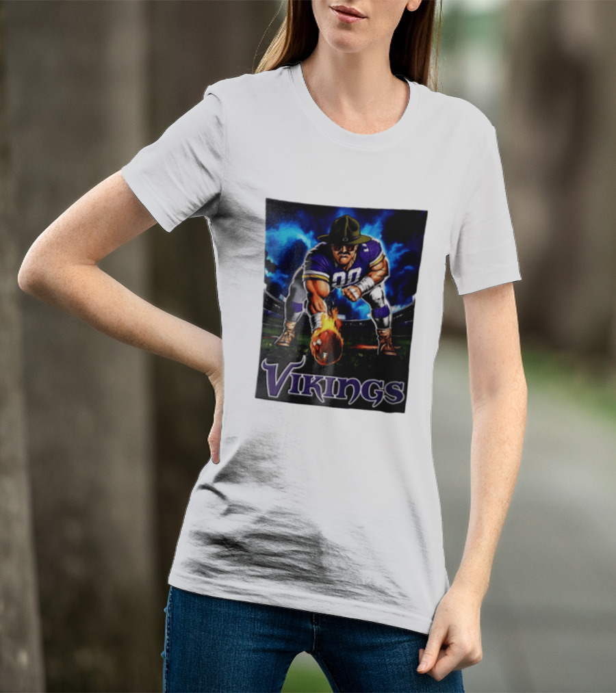 Vikings Ivan Pace Jr Muscular Football Player 00 Powerful Athletic Figure T-Shirt