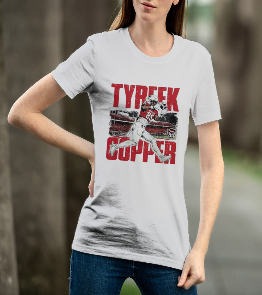 NCAA Football NC State Wolfpack Tyreek Copper Catching Highlight Caricature T-Shirt