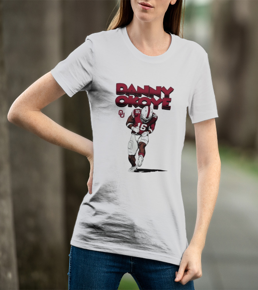 NCAA Football Oklahoma Sooners No 16 Danny Okoye Caricature OU T-Shirt
