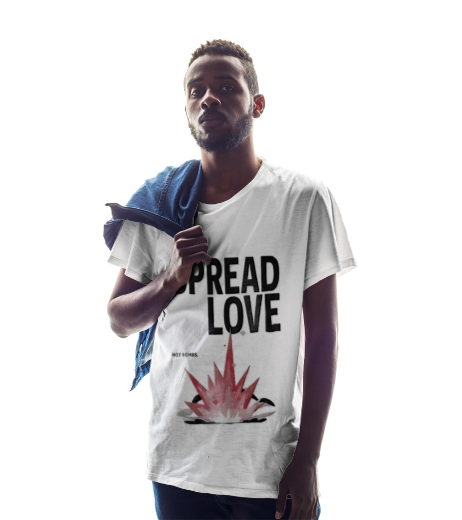 Spread Love NOT Bombs Pink Explosion Hearts T-Shirt