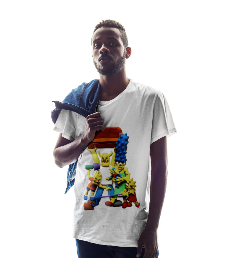 The Simpsons Claymation Family Couch Posing Scene T-Shirt