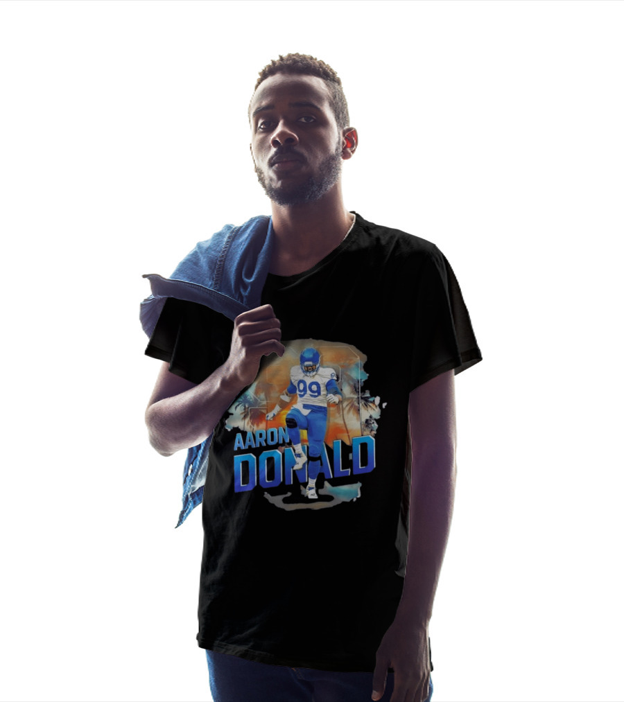 Aaron Donald 99 Los Angeles Rams Sunset Cityscape T-Shirt