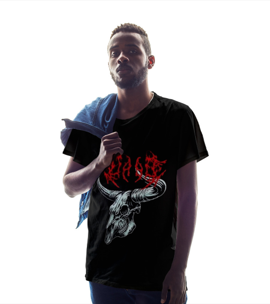 Merchdrop Upon A Burning Body Metal Texas Skull Red T-Shirt