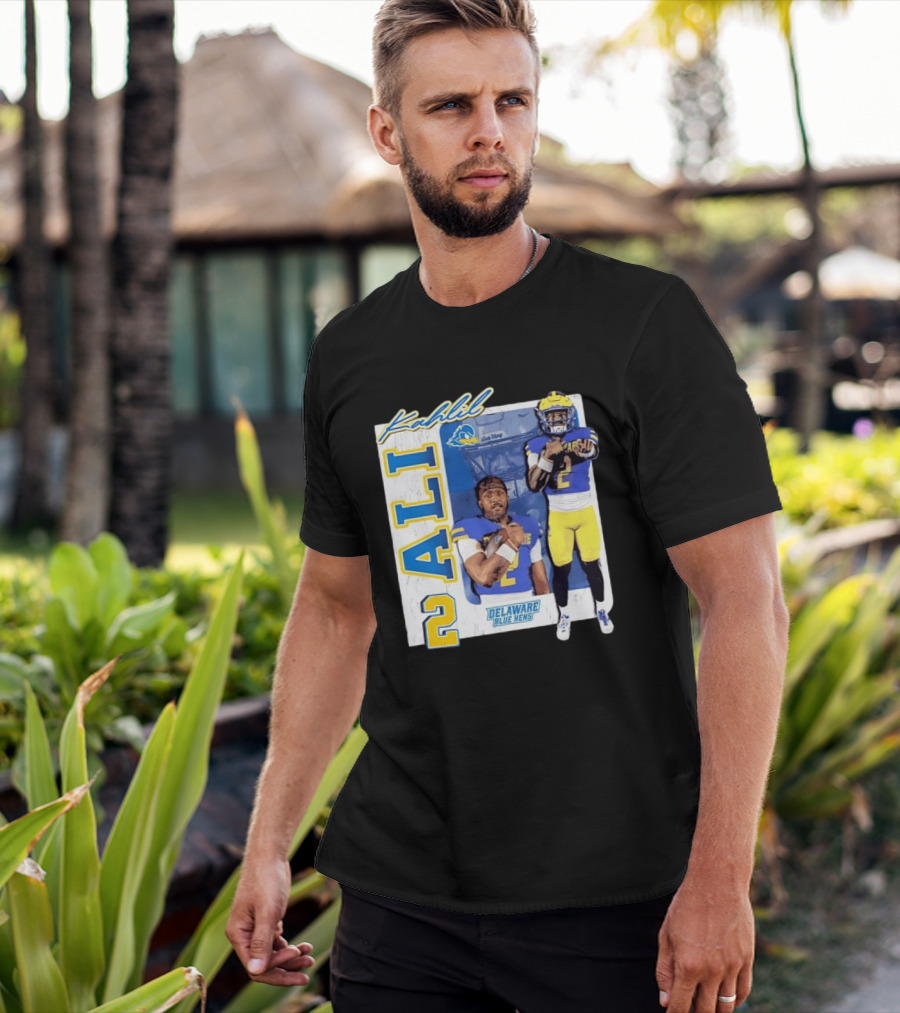 Kahlil Ali Delaware Blue Hens Football No 2 Collage T-Shirt