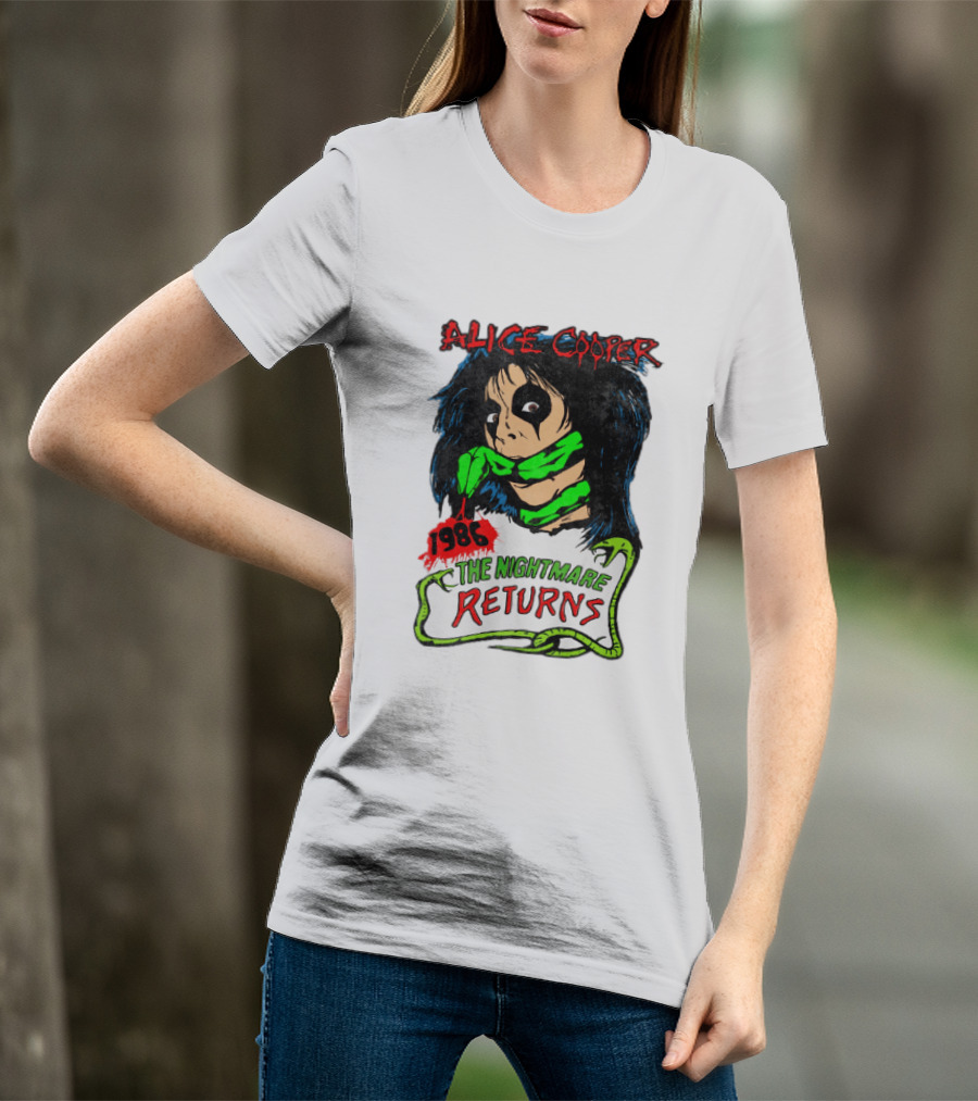 Alice Cooper The Nightmare Returns 1986 Constrictor Raglan T-Shirt