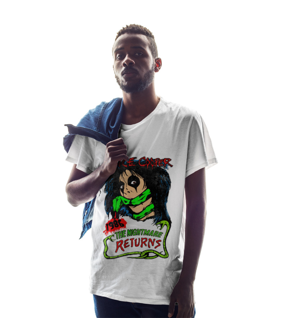 Alice Cooper The Nightmare Returns 1986 Constrictor Raglan T-Shirt